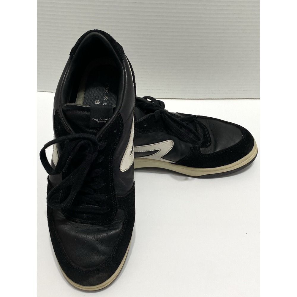 Rag & Bone RB Army Low Top Sneakers Black Leather Suede‎ Mens Size 43 EU